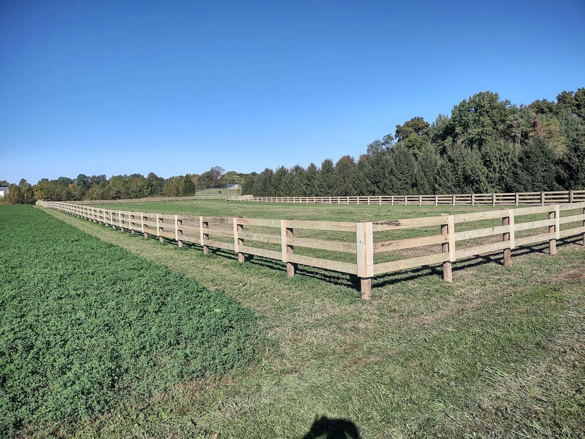 Horse fencing installed on a rural property